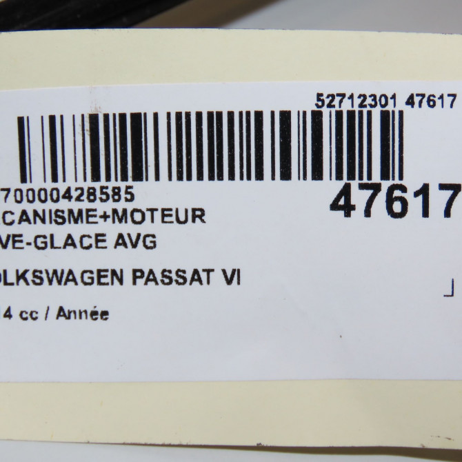 Mecanisme+moteur leve-glace avg occasion VOLKSWAGEN PASSAT VI Phase 1 CC 11-2011->12-2017 3C8837461M 5