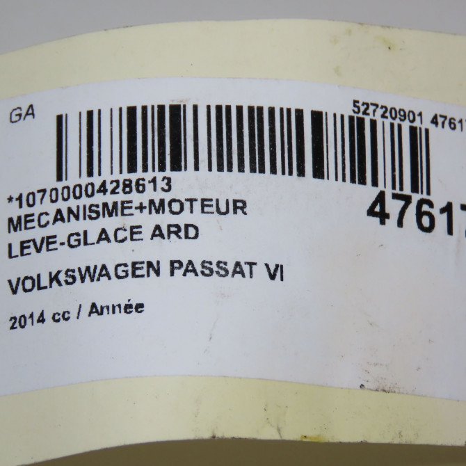 Mecanisme+moteur leve-glace ard occasion VOLKSWAGEN PASSAT VI Phase 1 CC 11-2011->12-2017 3C8839462M 5