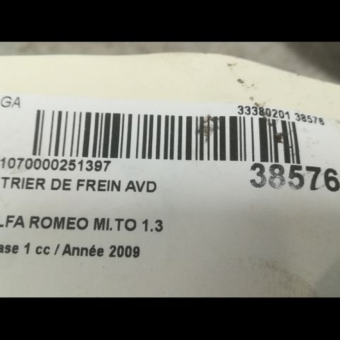 Etrier de frein avant droit occasion ALFA ROMEO MI.TO MI.TO Phase 1 2008-09-01->2016-12-31 1.3 JTDM 85ch 77365848 3