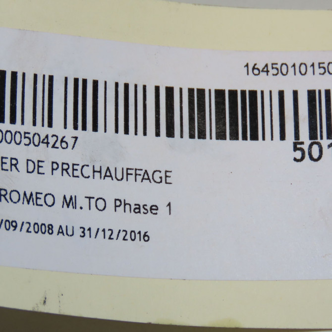 Boitier de préchauffage occasion ALFA ROMEO MI.TO MI.TO Phase 1 2008-09-01->2016-12-31 46349347 5