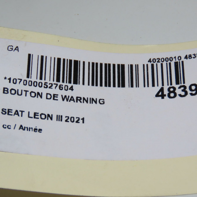 Bouton de warning occasion SEAT LEON III 6F09532356PS 4