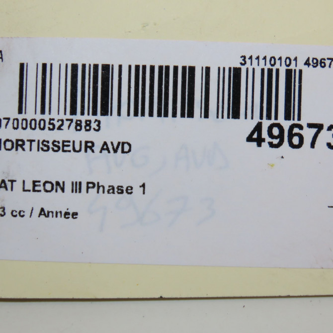 Amortisseur avant droit occasion SEAT LEON III LEON III Phase 1 2012-10-01->-0001-11-30 6