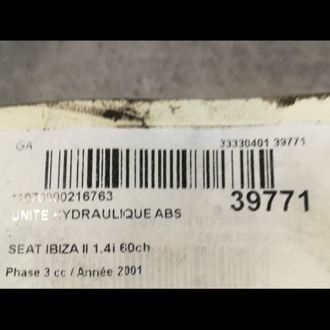 Unité hydraulique ABS occasion SEAT IBIZA II Phase 3 09-1999->03-2002 1.4i 60ch 6X0698217 4