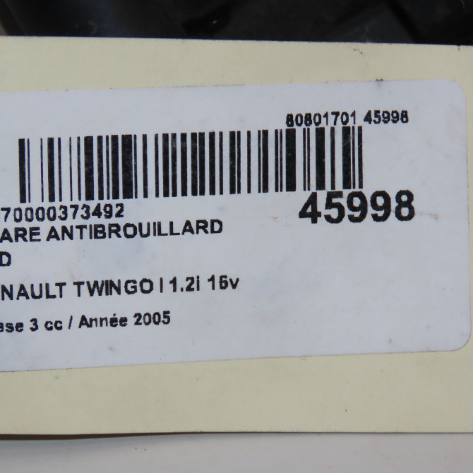 Phare antibrouillard avant droit occasion RENAULT TWINGO I Phase 3 08-2000->06-2007 1.2i 16v 7701045717 6