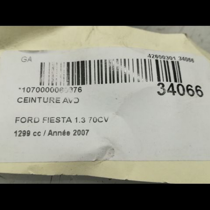 Ceinture avant droite occasion FORD FIESTA V Phase 2 10-2005->10-2008 1.3i 1440582 5