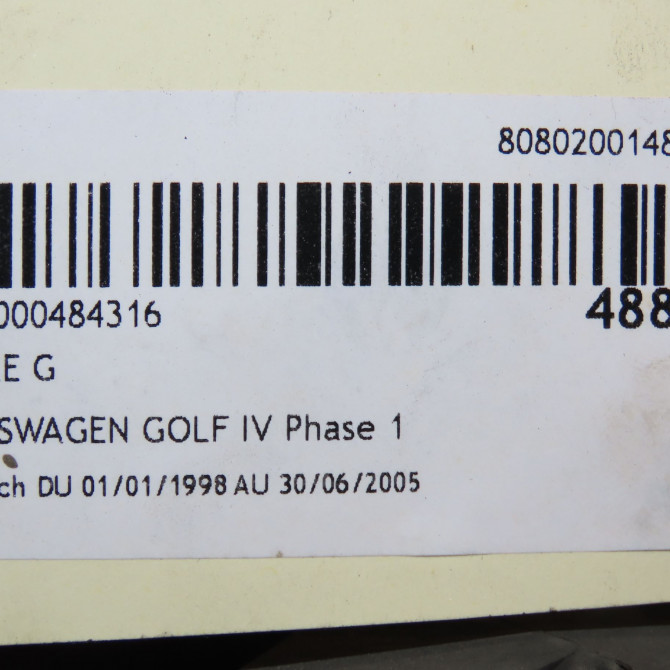 Phare gauche occasion VOLKSWAGEN GOLF IV GOLF IV Phase 1 1998-01-01->2005-06-30 1.4i 75ch 1J1941017F 6