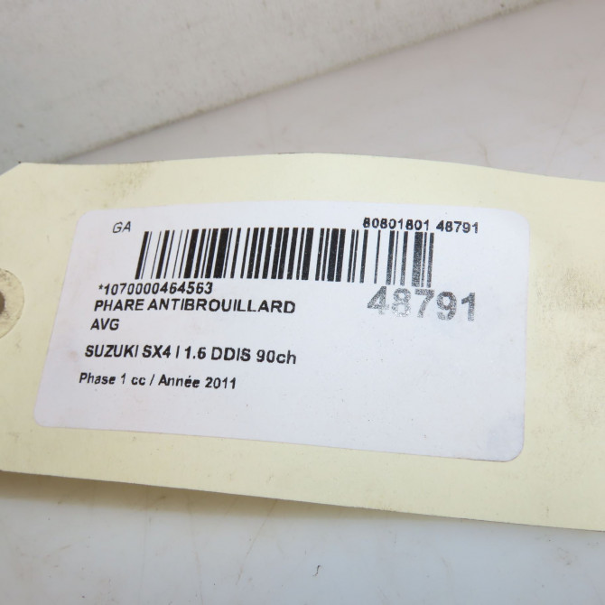 Phare antibrouillard avant gauche occasion SUZUKI SX4 I Phase 1 04-2006->03-2014 1.6 DDIS 90ch 3550063J04 4