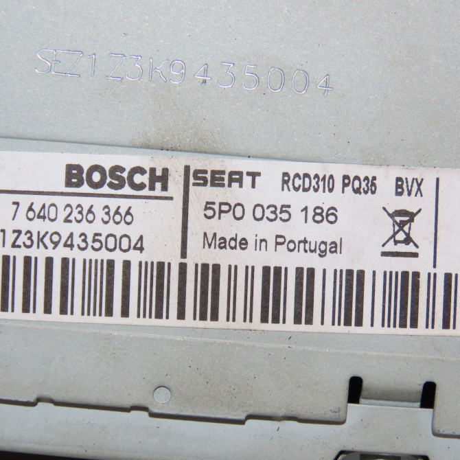 Autoradio occasion SEAT LEON II Phase 2 05-2009->09-2012 1.6 TDI 105ch 5P0035186B 3