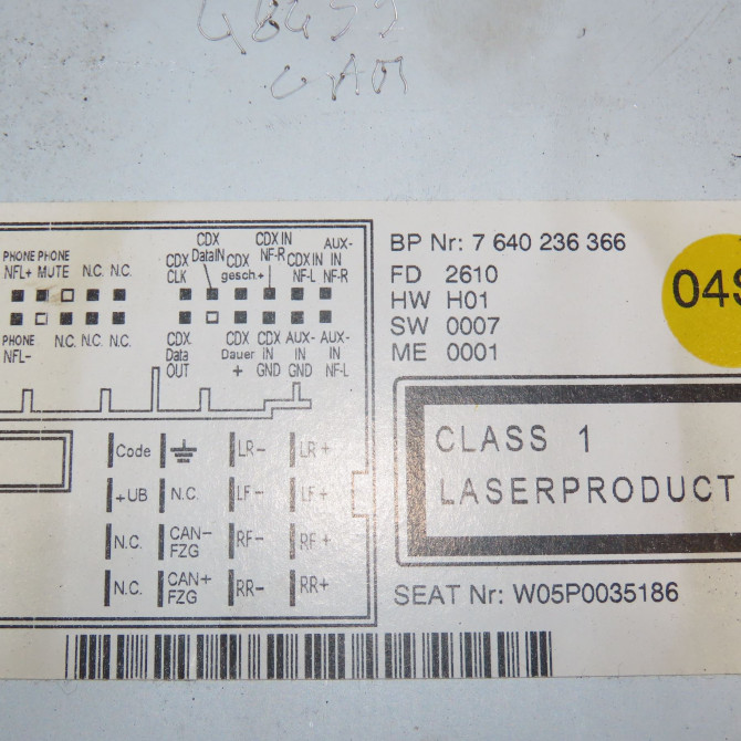 Autoradio occasion SEAT LEON II Phase 2 05-2009->09-2012 1.6 TDI 105ch 5P0035186B 5