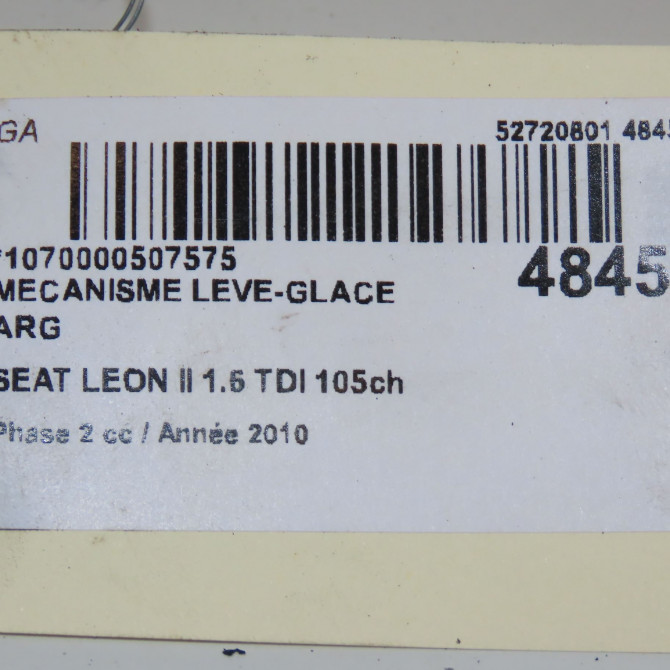 Mecanisme leve-glace arrière gauche occasion SEAT LEON II Phase 2 05-2009->09-2012 1.6 TDI 105ch 1P0839461 5