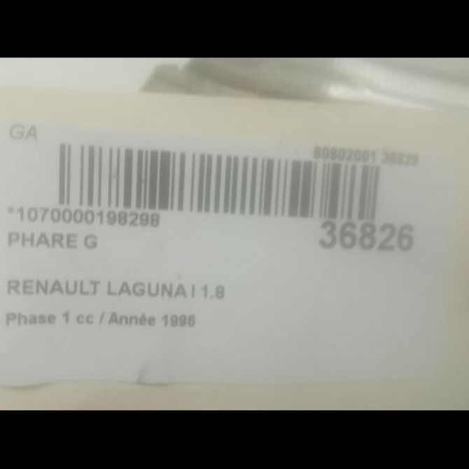Phare gauche occasion RENAULT LAGUNA I Phase 1 01-1994->04-1998 1.8 7701038263 3