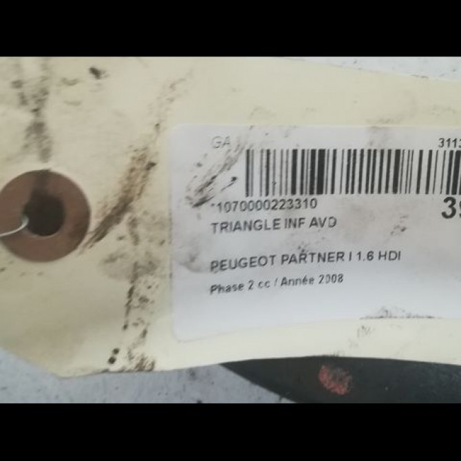 Triangle inf avd occasion PEUGEOT PARTNER I Phase 2 11-2002->05-2008 1.6 HDI 90ch 3521R4 2