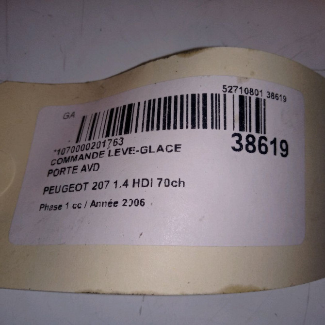 Commande lève-glace porte avant droite occasion PEUGEOT 207 Phase 1 04-2006->06-2013 1.4 HDI 70ch 4