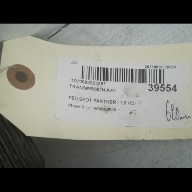 Transmission avant gauche occasion PEUGEOT PARTNER I Phase 2 11-2002->05-2008 1.6 HDI 90ch 3272ZX 2