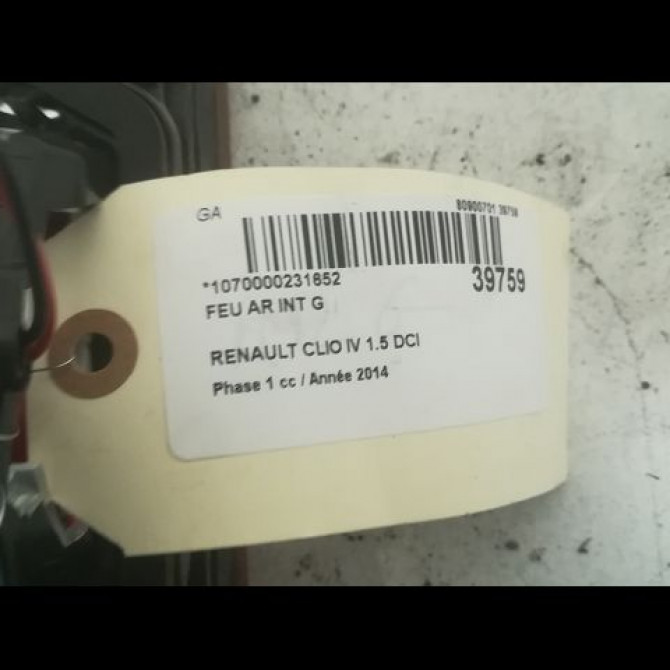 Feu arrière interieur gauche occasion RENAULT CLIO IV Phase 1 07-2012->... 1.5 DCI 75ch 3