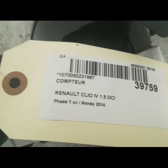 Compteur occasion RENAULT CLIO IV Phase 1 07-2012->... 1.5 DCI 75ch 248107567R 3