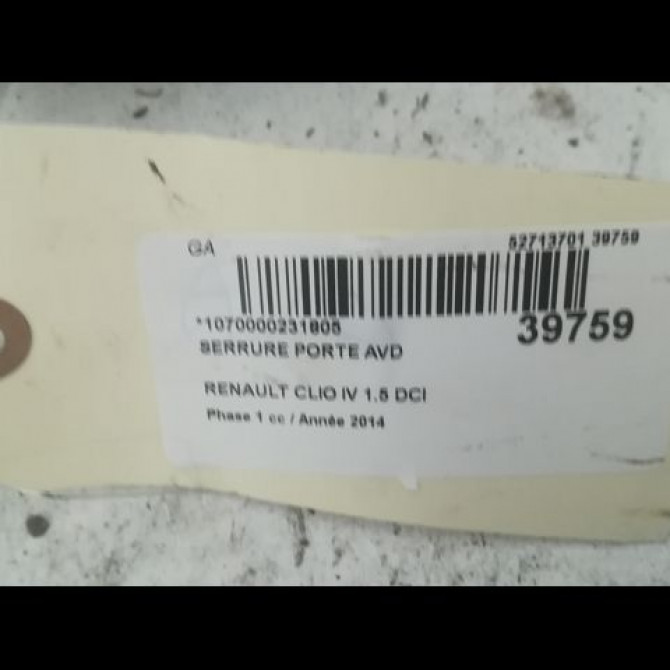 Serrure porte avd occasion RENAULT CLIO IV Phase 1 07-2012->... 1.5 DCI 75ch 805004945R 3