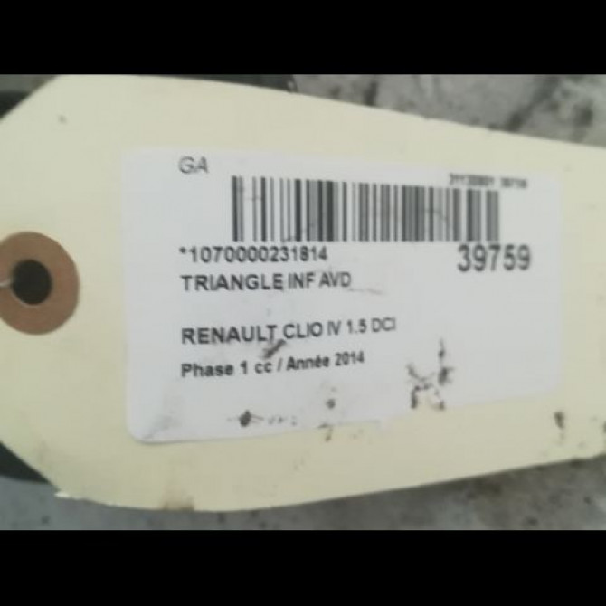 Triangle inf avd occasion RENAULT CLIO IV Phase 1 07-2012->... 1.5 DCI 75ch 545046162R 2