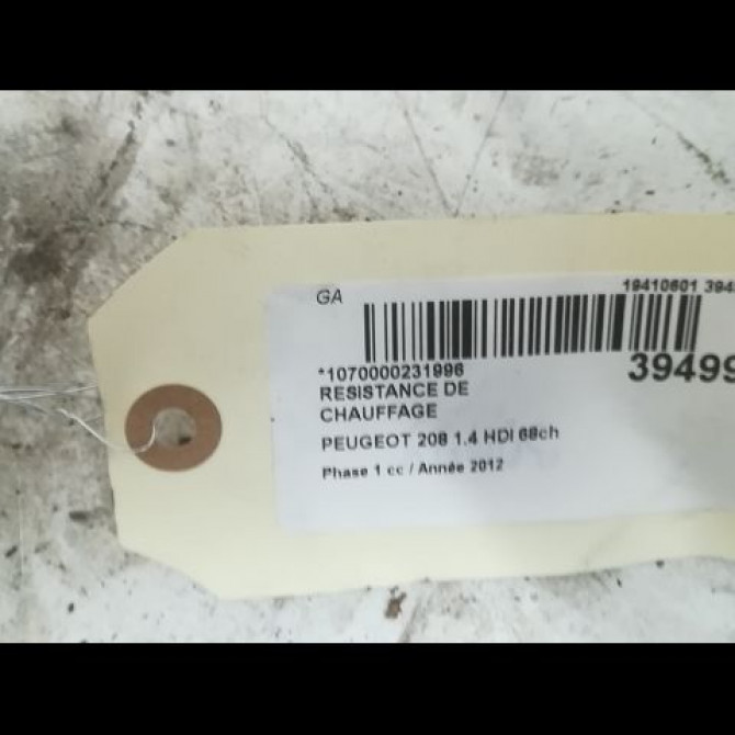 Resistance de chauffage occasion PEUGEOT 208 208 Phase 1 2012-03-01->2015-09-30 1.4 HDI 68ch 3