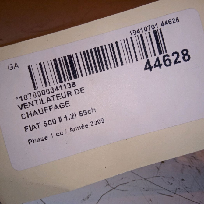 Ventilateur de chauffage occasion FIAT 500 II 500 II Phase 1 2007-07-01->2016-03-31 1.2i 69ch 4