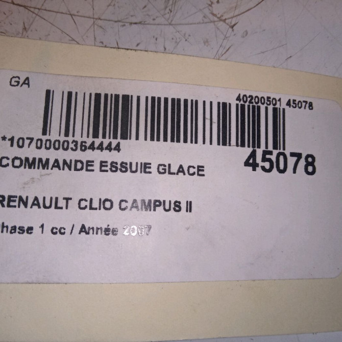 Commande essuie glace occasion RENAULT CLIO CAMPUS II Phase 1 07-2006->07-2009 1.2i 4