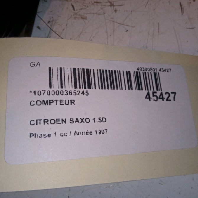 Compteur occasion CITROEN SAXO Phase 1 03-1996->09-1999 1.5D 6101P9 4