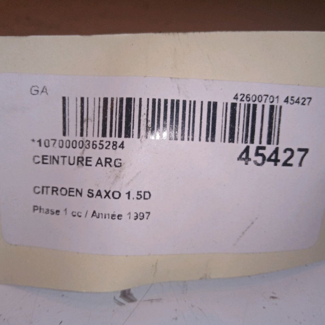 Ceinture arrière gauche occasion CITROEN SAXO Phase 1 03-1996->09-1999 1.5D 8972EQ 4