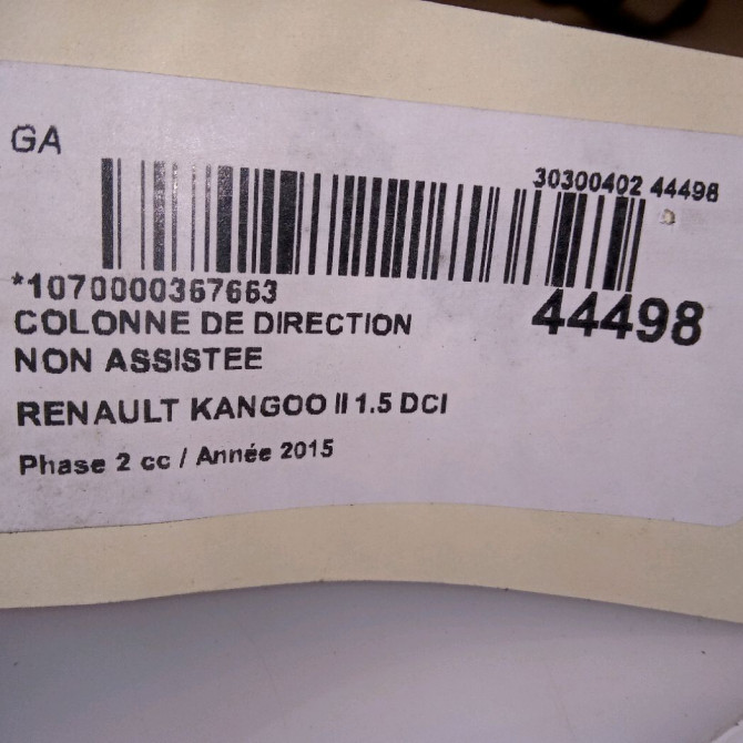 Colonne de direction non assistee occasion RENAULT KANGOO II Phase 2 01-2013->... 1.5 DCI 75ch 8201514071 6
