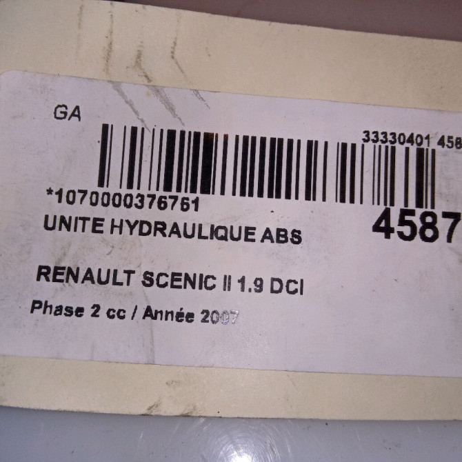 Unité hydraulique ABS occasion RENAULT SCENIC II Phase 2 09-2006->04-2009 1.9 DCI 130ch 7701069217 6