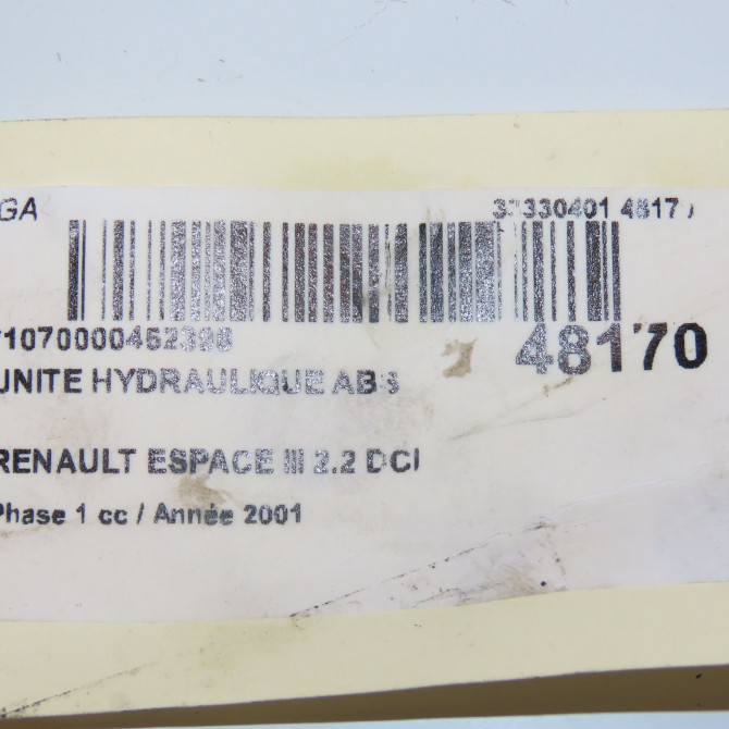 Unité hydraulique ABS occasion RENAULT ESPACE III Phase 1 12-1996->09-2002 2.2 DCI 130ch 6025370908 4