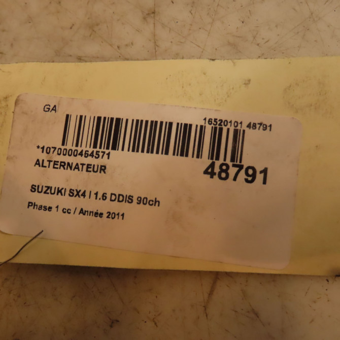 Alternateur occasion SUZUKI SX4 I Phase 1 04-2006->03-2014 1.6 DDIS 90ch 3140069K00000 5
