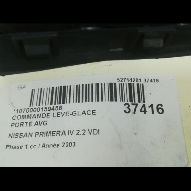 Commande lève-glace porte avant gauche occasion NISSAN PRIMERA IV Phase 1 03-2002->04-2006 2.2 VDI 3