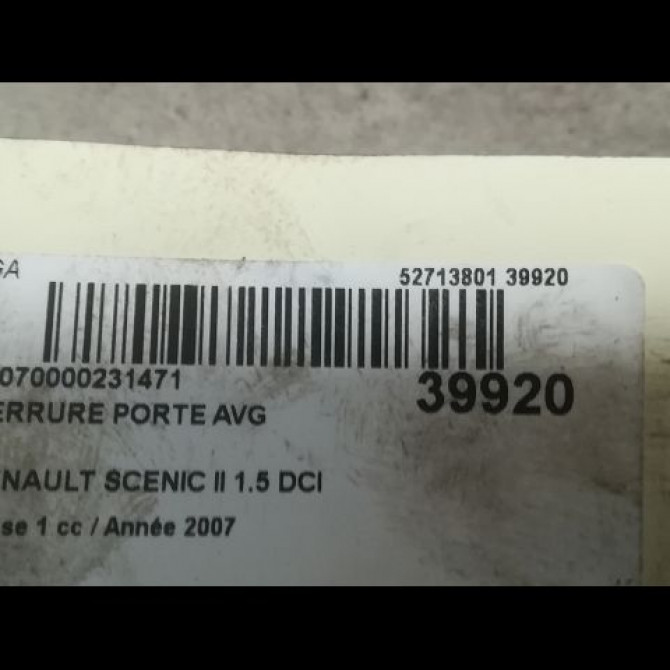 Serrure porte avg occasion RENAULT SCENIC II Phase 1 03-2004->09-2006 1.5 DCI 105ch 8200119122 4