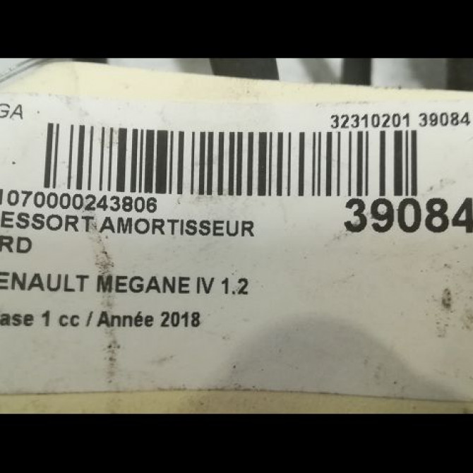Ressort amortisseur ard occasion RENAULT MEGANE IV Phase 1 12-2015->... 1.2 TCE 130ch 550200125R 2