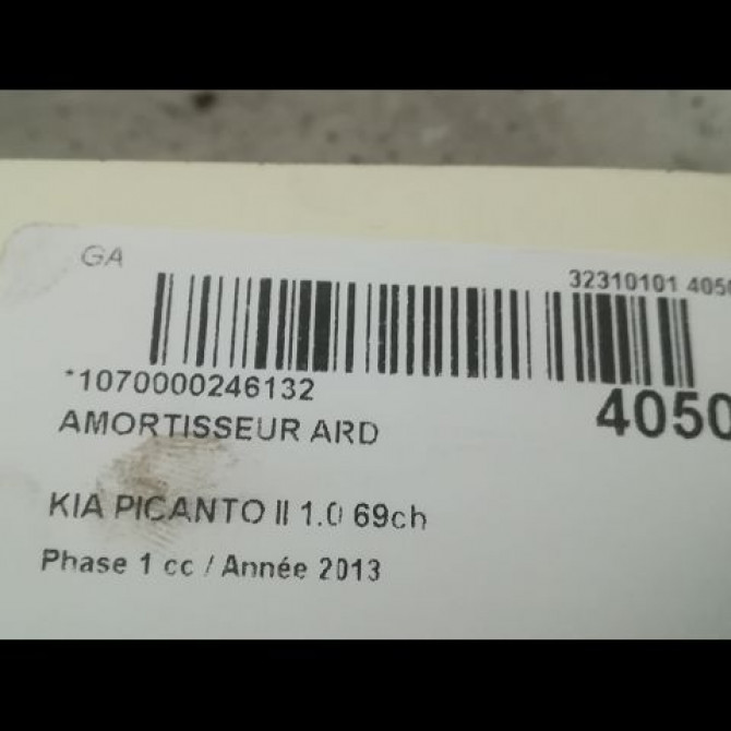 Amortisseur arrière droit occasion KIA PICANTO II Phase 1 07-2011->... 1.0 69ch 553001Y210 2
