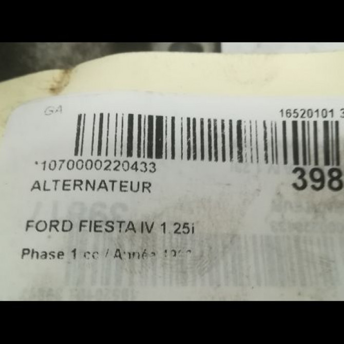Alternateur occasion FORD FIESTA IV Phase 1 09-1995->09-1999 1.25i 4