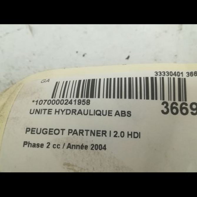 Unité hydraulique ABS occasion PEUGEOT PARTNER I Phase 2 11-2002->05-2008 2.0 HDI 454151 3
