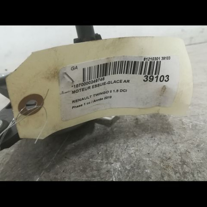 Moteur essuie-glace arrière occasion RENAULT TWINGO II Phase 1 06-2007->11-2011 1.5 DCI 65ch 8200311486 3
