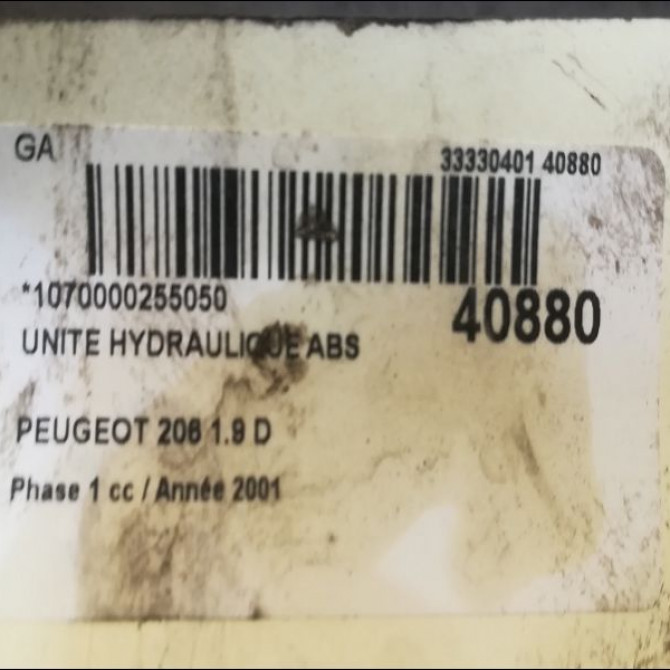 Unité hydraulique ABS occasion PEUGEOT 206 Phase 1 09-1998->03-2009 1.9 D 454143 3