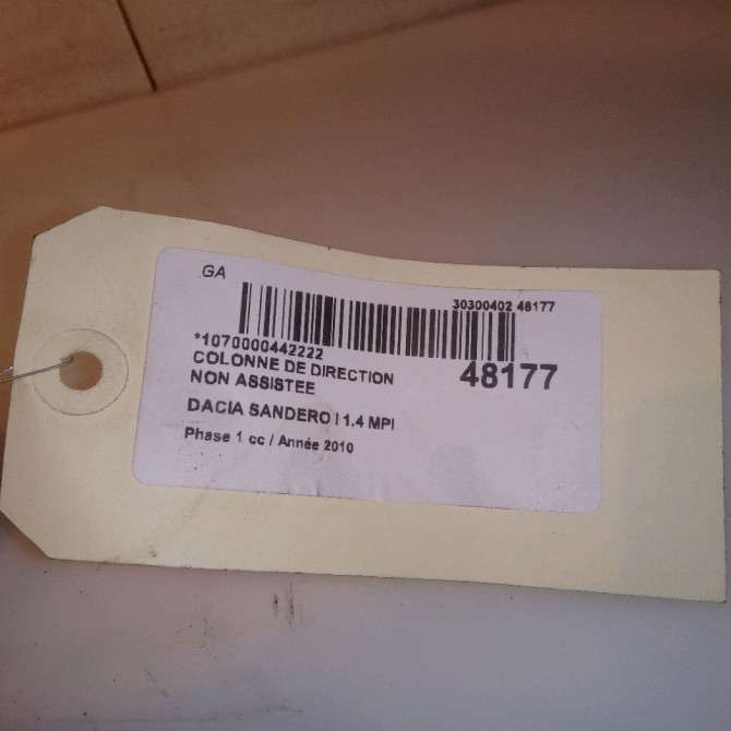 Colonne de direction non assistee occasion DACIA SANDERO I Phase 1 06-2008->10-2012 1.4 MPI 75ch 488102002R 4