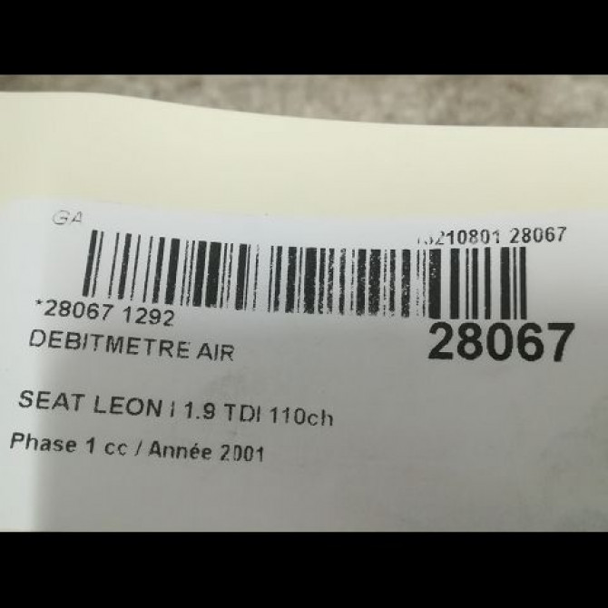 Debimetre air occasion SEAT LEON I Phase 1 04-2000->10-2006 1.9 TDI 110ch 06A906461 3