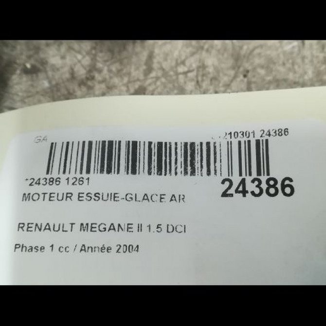 Moteur essuie-glace arrière occasion RENAULT MEGANE II Phase 1 09-2003->12-2005 1.5 DCI 100ch 8200080900 3