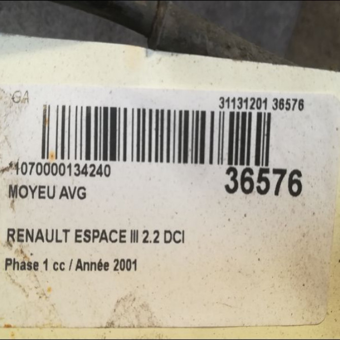 Moyeu avg occasion RENAULT ESPACE III Phase 1 12-1996->09-2002 2.2 DCI 115ch 6025371670 3