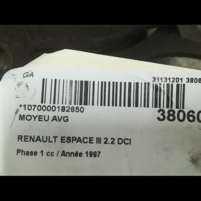 Moyeu avg occasion RENAULT ESPACE III Phase 1 12-1996->09-2002 2.2 DCI 115ch 6025371670 3