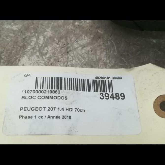 Bloc commodos occasion PEUGEOT 207 Phase 1 04-2006->06-2013 1.4 HDI 70ch 6242YP 3