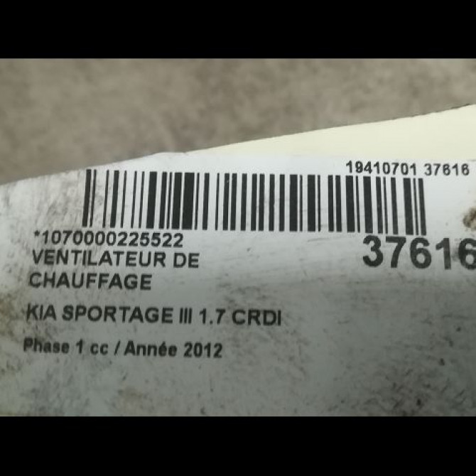 Ventilateur de chauffage occasion KIA SPORTAGE III Phase 1 09-2010->... 1.7 CRDI 115ch 971132Y000 3