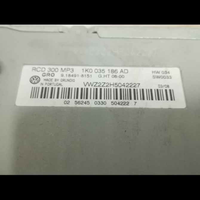 Autoradio occasion VOLKSWAGEN GOLF V Phase 1 11-2003->10-2008 1.9 TDI 105ch 3