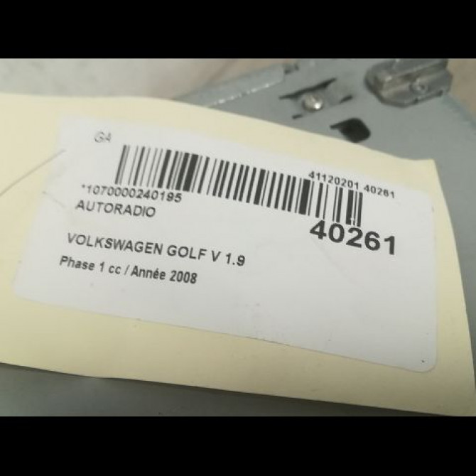 Autoradio occasion VOLKSWAGEN GOLF V Phase 1 11-2003->10-2008 1.9 TDI 105ch 4