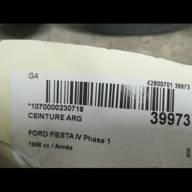 Ceinture arrière gauche occasion FORD FIESTA IV Phase 1 09-1995->09-1999 1107634 4