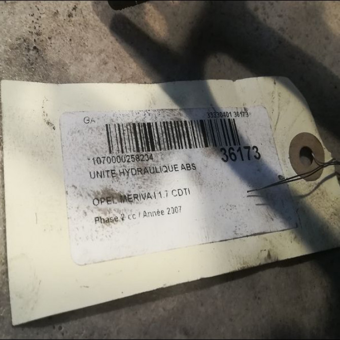 Unité hydraulique ABS occasion OPEL MERIVA I Phase 2 01-2006->09-2010 1.7 CDTI 100ch 93192618 3